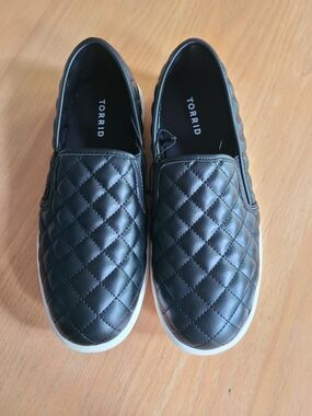 torrid Black Quilted Slip-On Sneakers